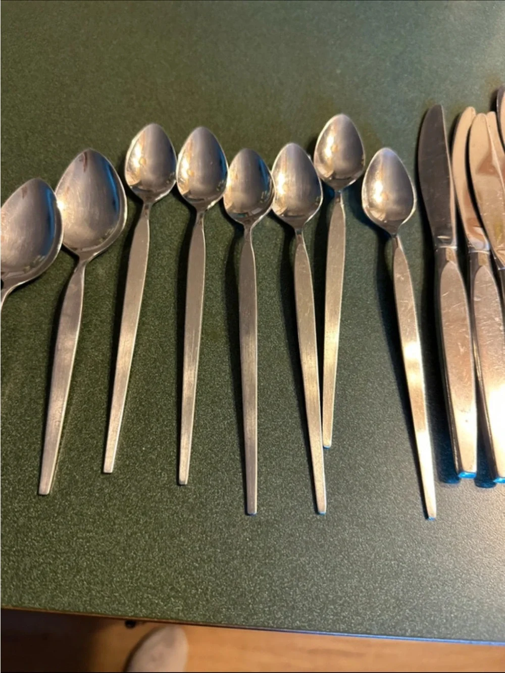 Stainless Steel Flatware Knife and Spoon Set - Silver, bundle of 37 pieces